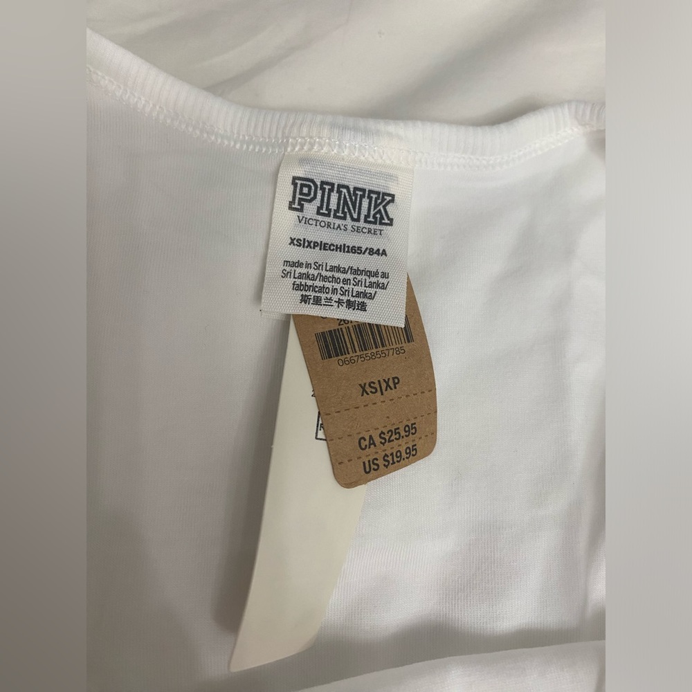 PINK cami tank in white